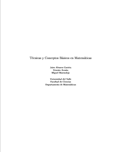 Técnicas y Conceptos Básicos en Matemáticas