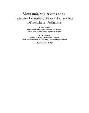 Matemáticas Avanzadas: Variable Compleja, Series y Ecuaciones Diferenciales Ordinarias