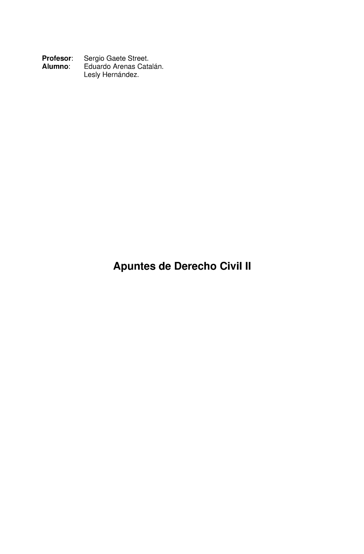 Apuntes de Derecho Civil II